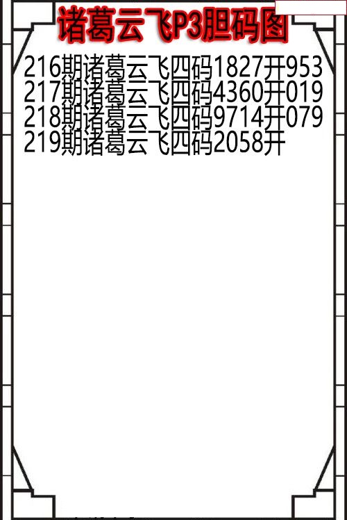 诸葛云飞胆码图