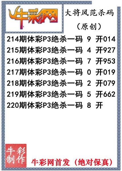 大将风范杀码