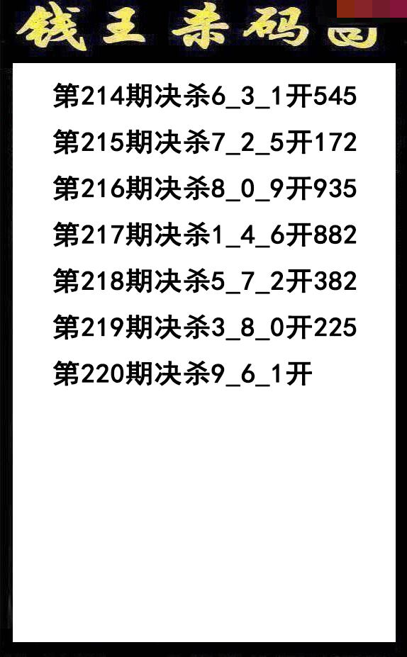 钱王杀码