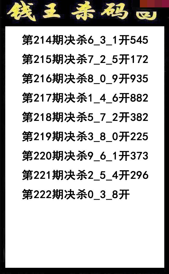 钱王杀码