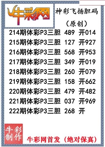 神彩飞扬三胆
