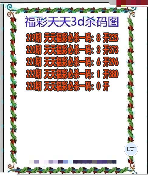 福彩天天杀码