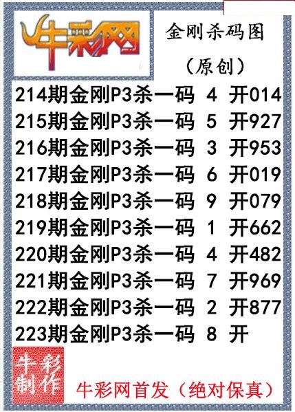 金刚杀码图