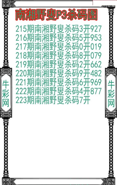 南湘野叟杀码图
