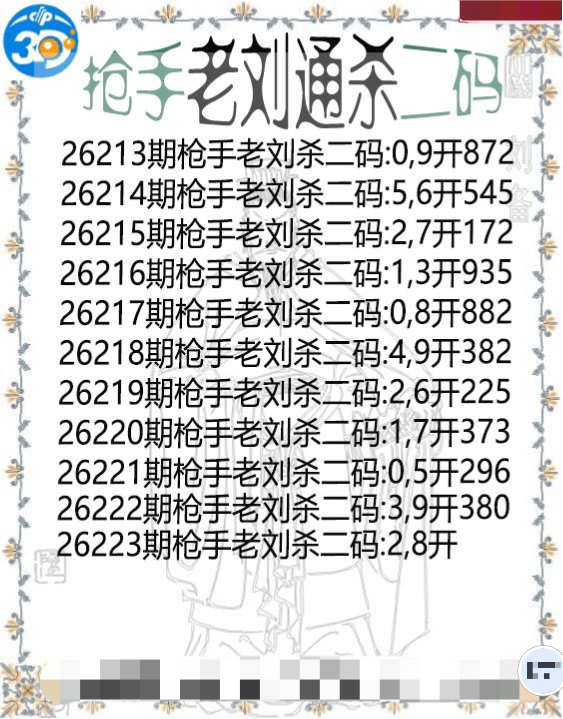 抢手老刘通杀二码