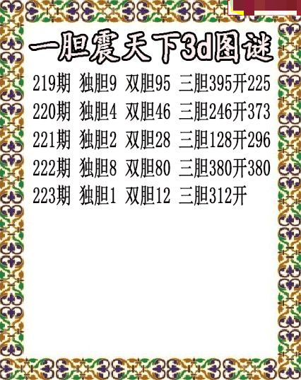 一胆震天下独胆
