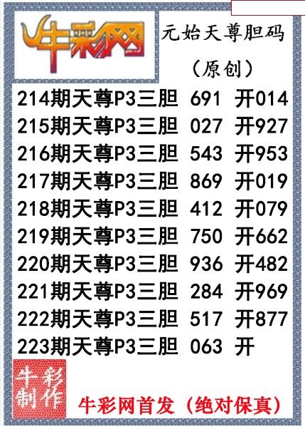 元始天尊胆码图