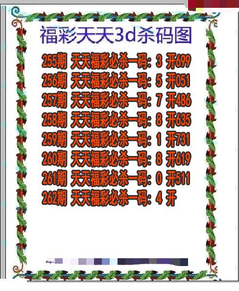 福彩天天杀码