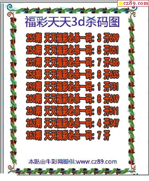 福彩天天杀码