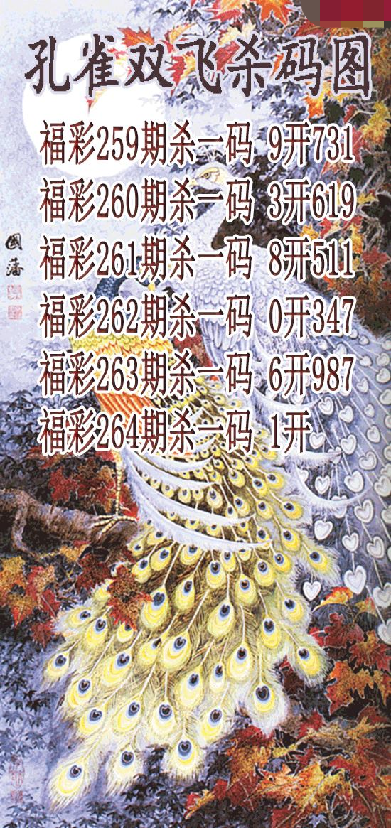 孔雀双飞杀码