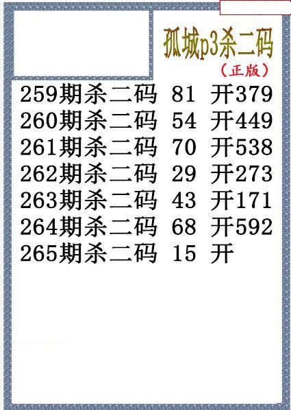 孤城杀码