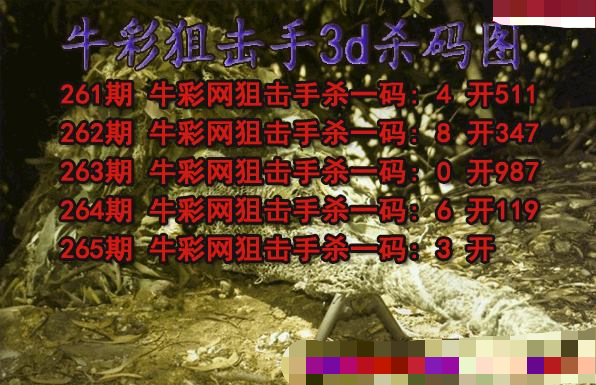 牛彩狙击手杀码