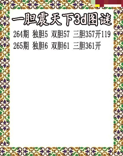 一胆震天下独胆