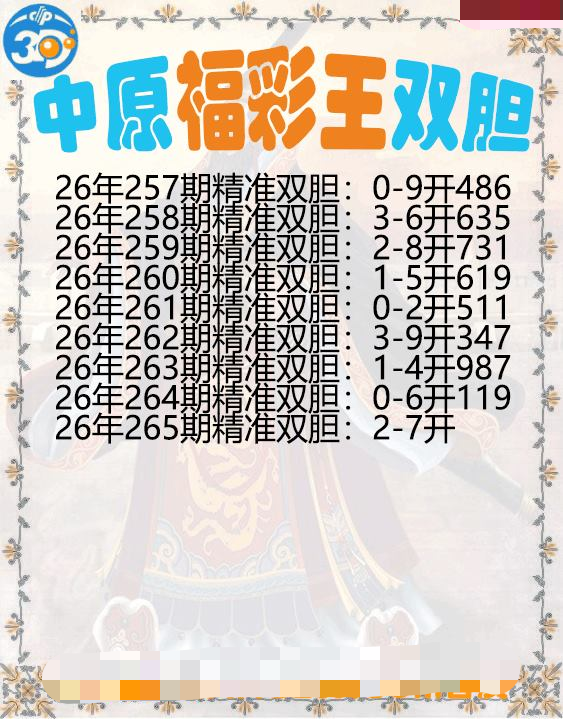 中原福彩王双胆