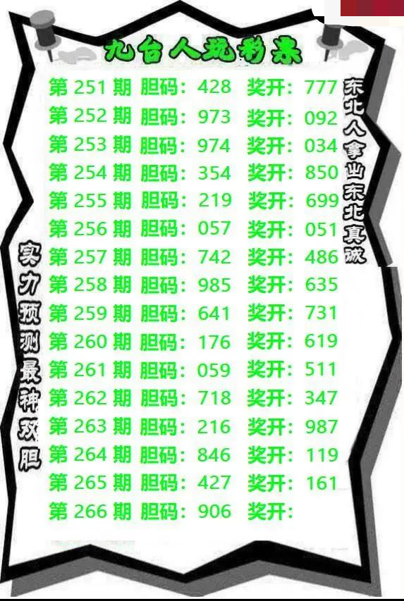 九台胆码