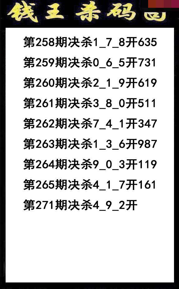 钱王杀码