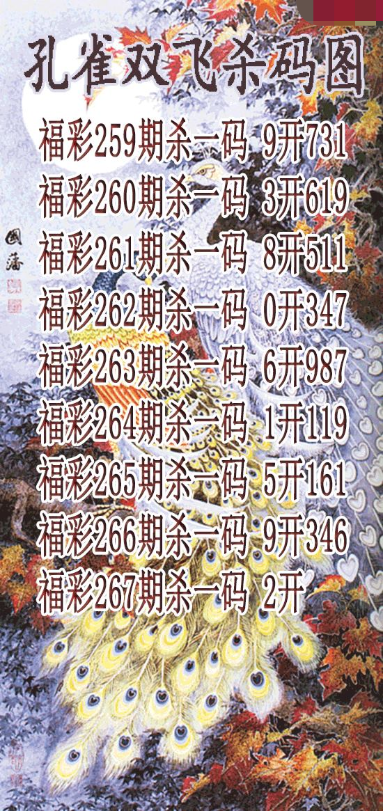 孔雀双飞杀码