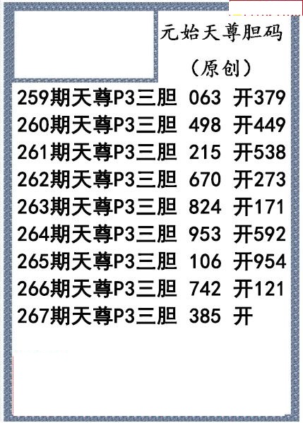 元始天尊胆码图