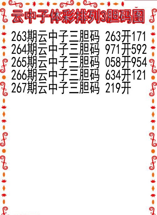 云中子胆码图
