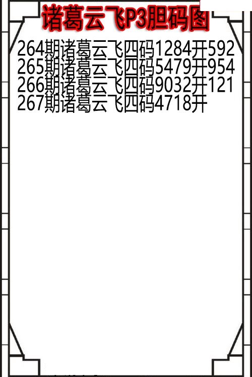 诸葛云飞胆码图