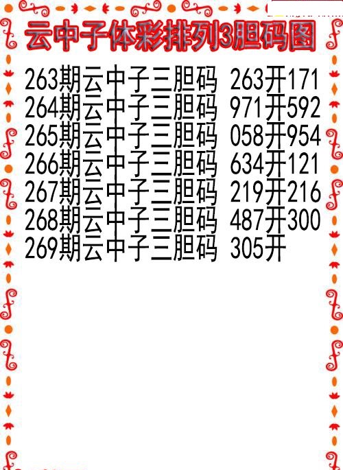 云中子胆码图