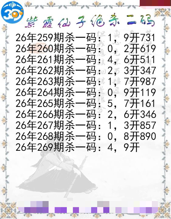紫霞仙子绝杀二码