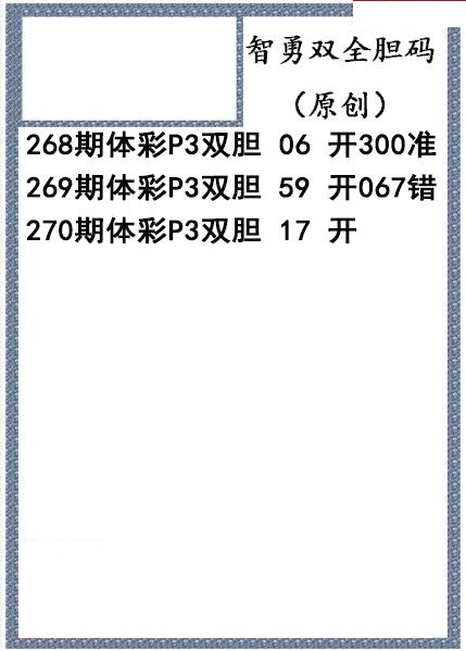 智勇双全双胆图迷