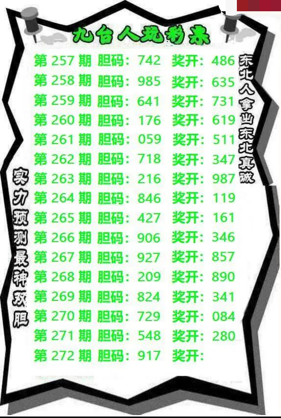 九台胆码