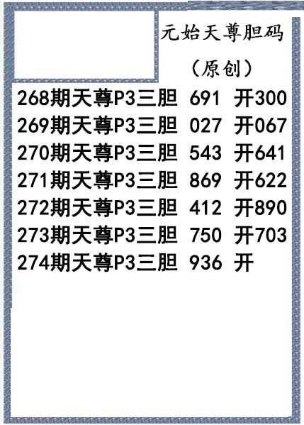 元始天尊胆码图