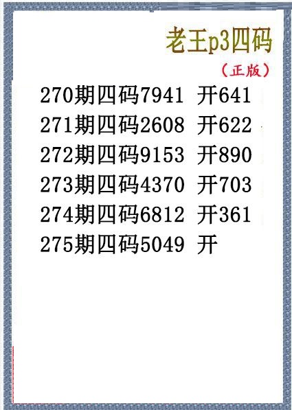 老王胆码