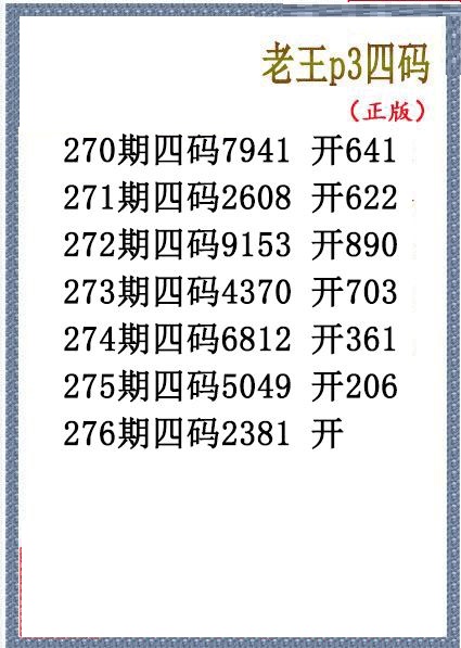 老王胆码