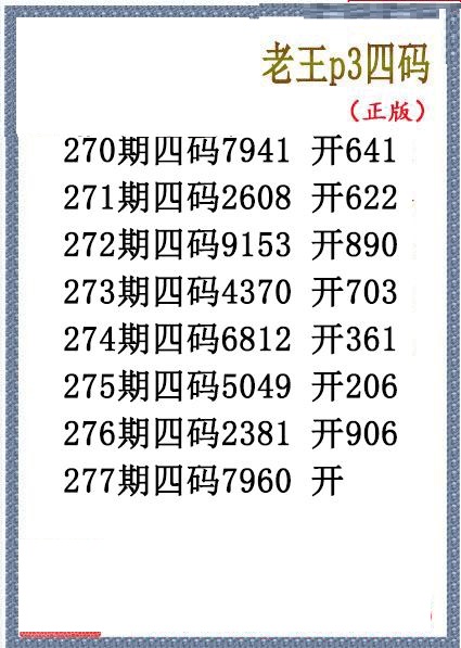 老王胆码