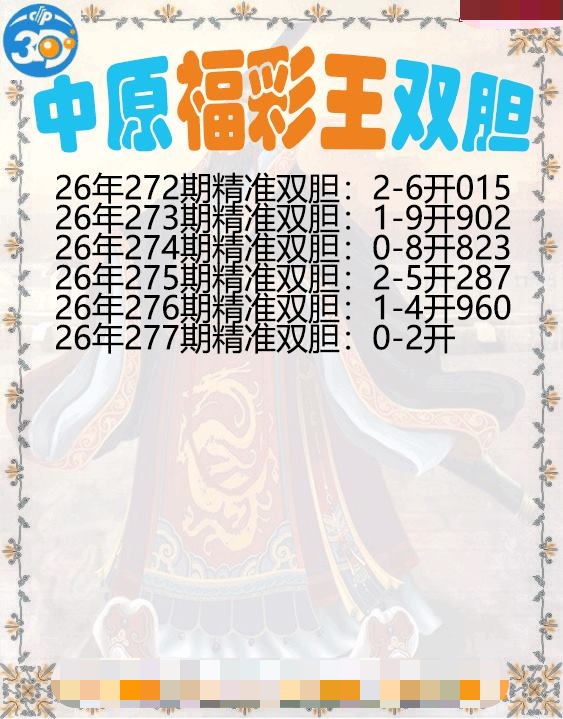 中原福彩王双胆