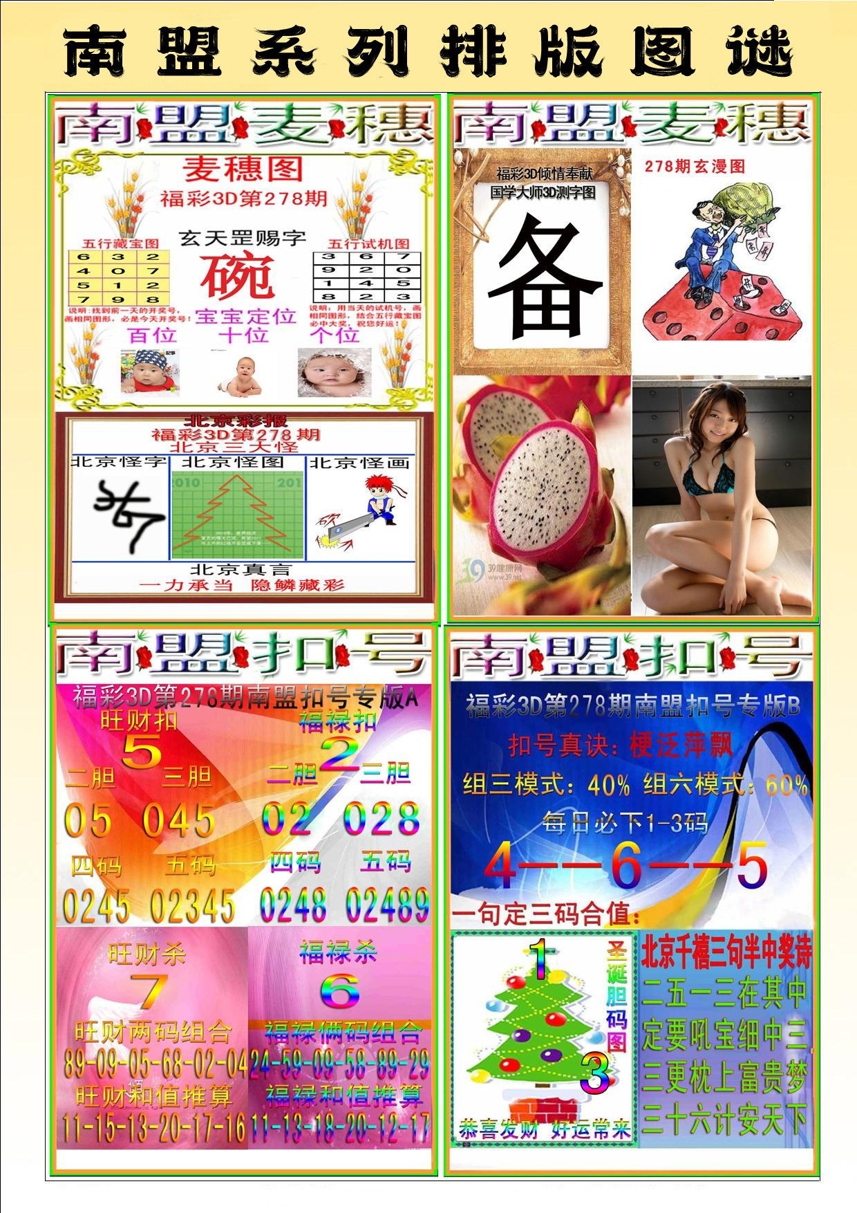 3D南盟系列彩报