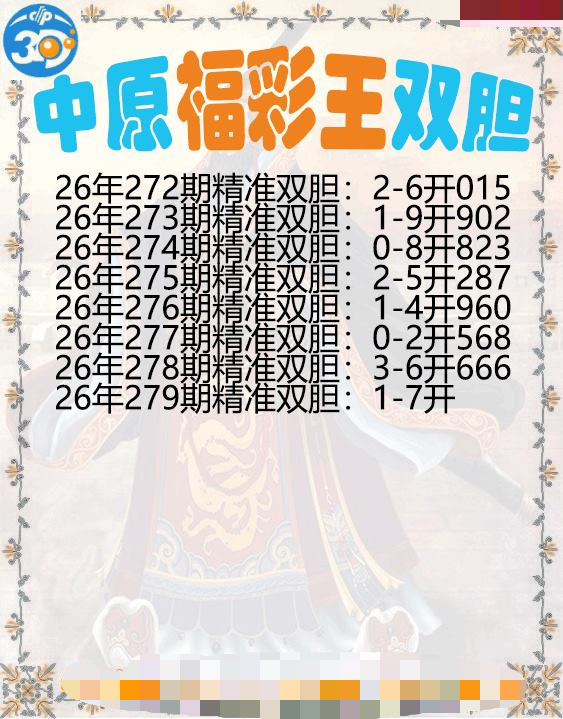 中原福彩王双胆