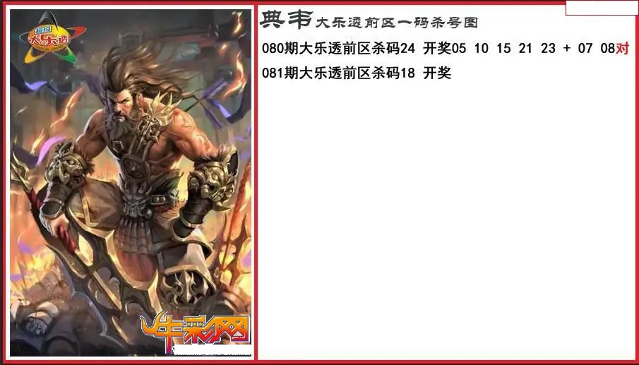 典韦前区一码杀号图