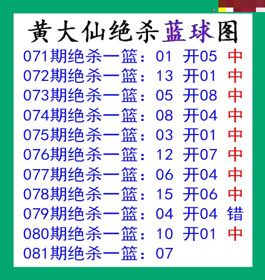 黄大仙杀蓝球