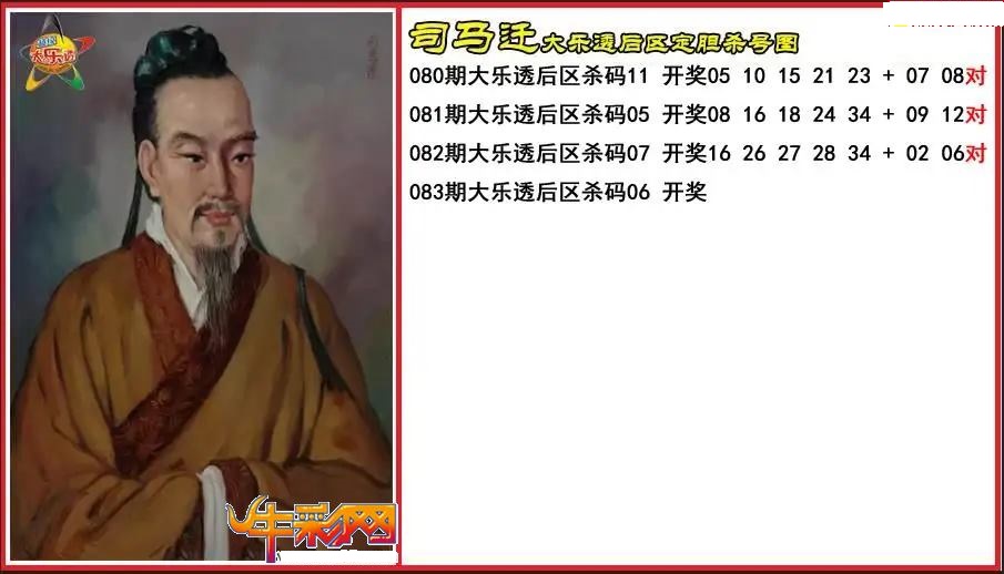 司马迁后区定胆杀号图