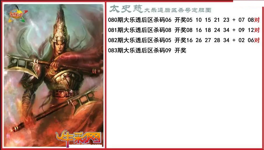 太史慈后区杀号定胆图