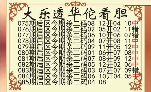 华佗看胆后区杀二码