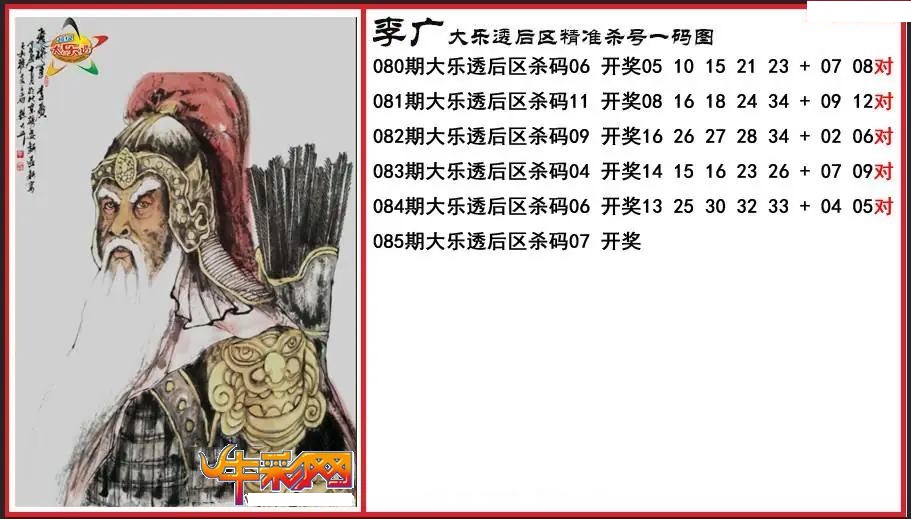 李广后区精准杀号一码图