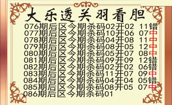 关羽后区杀号