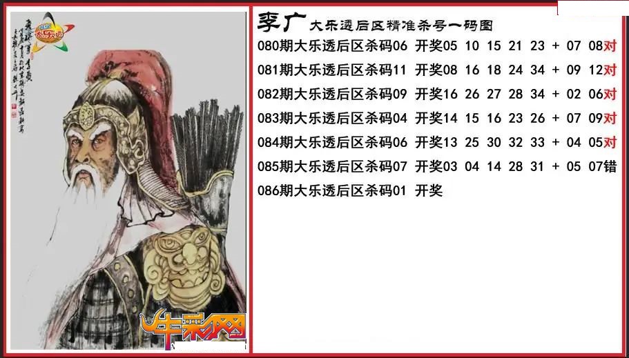 李广后区精准杀号一码图