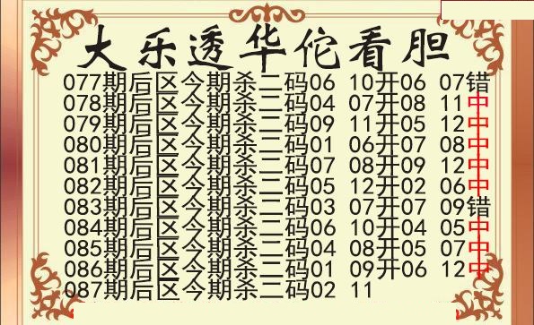 华佗看胆后区杀二码