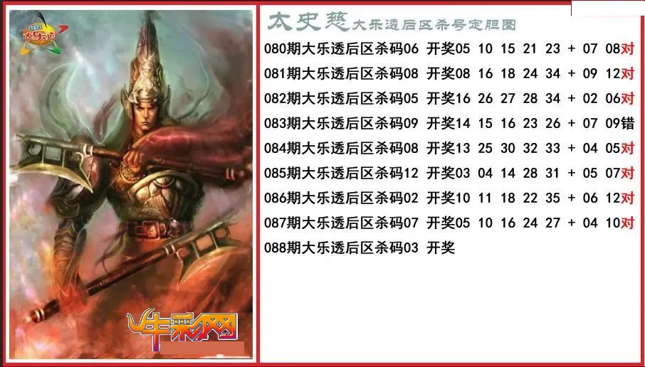 太史慈后区杀号定胆图