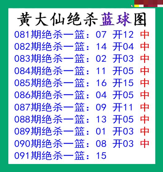 黄大仙杀蓝球