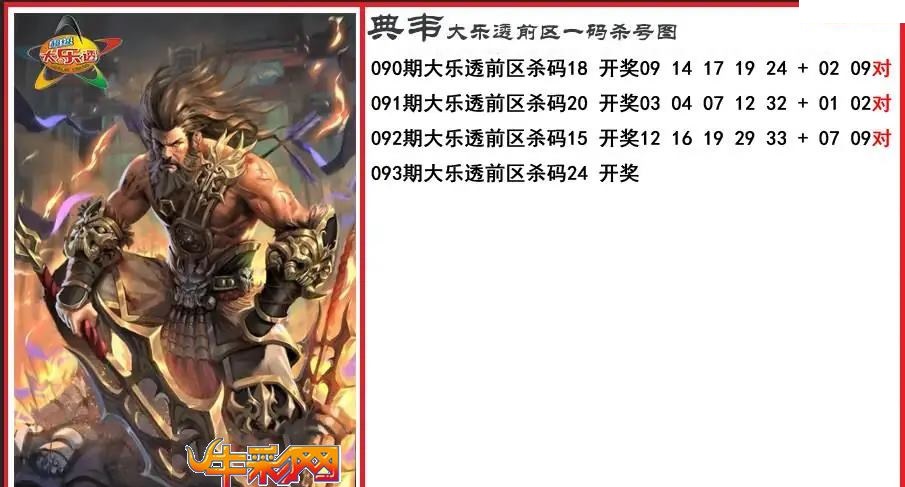 典韦前区一码杀号图