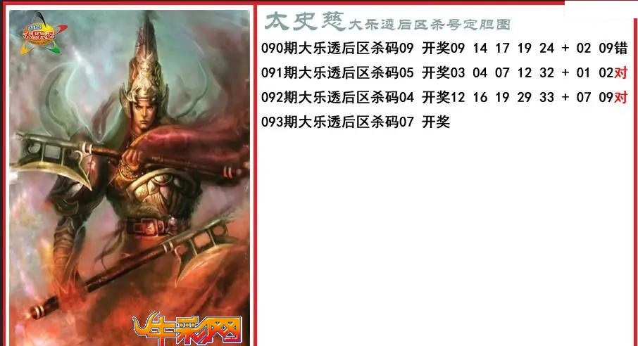 太史慈后区杀号定胆图