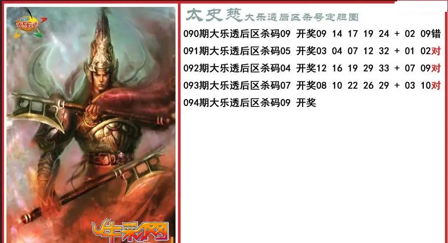 太史慈后区杀号定胆图