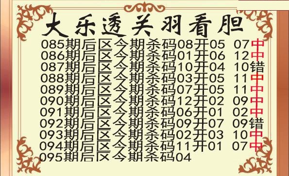 关羽后区杀号